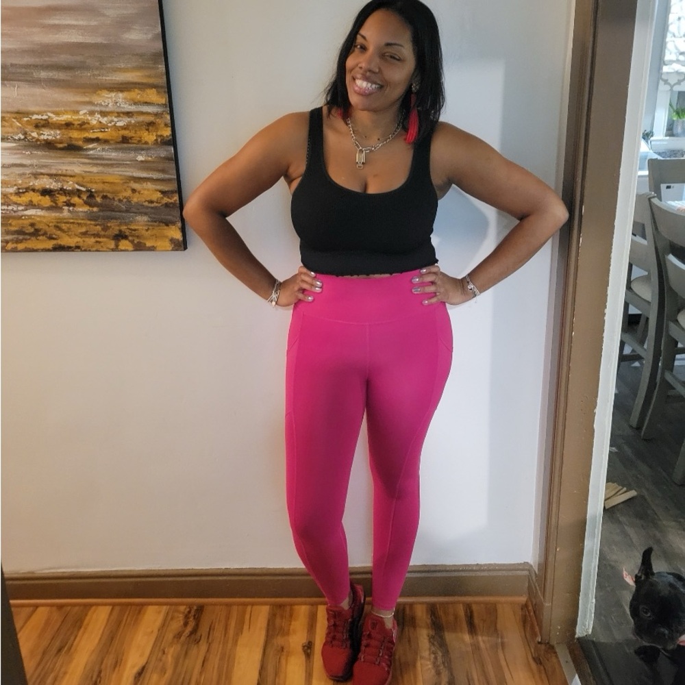 Zenana Outfitters Pink High-Waisted Leggings